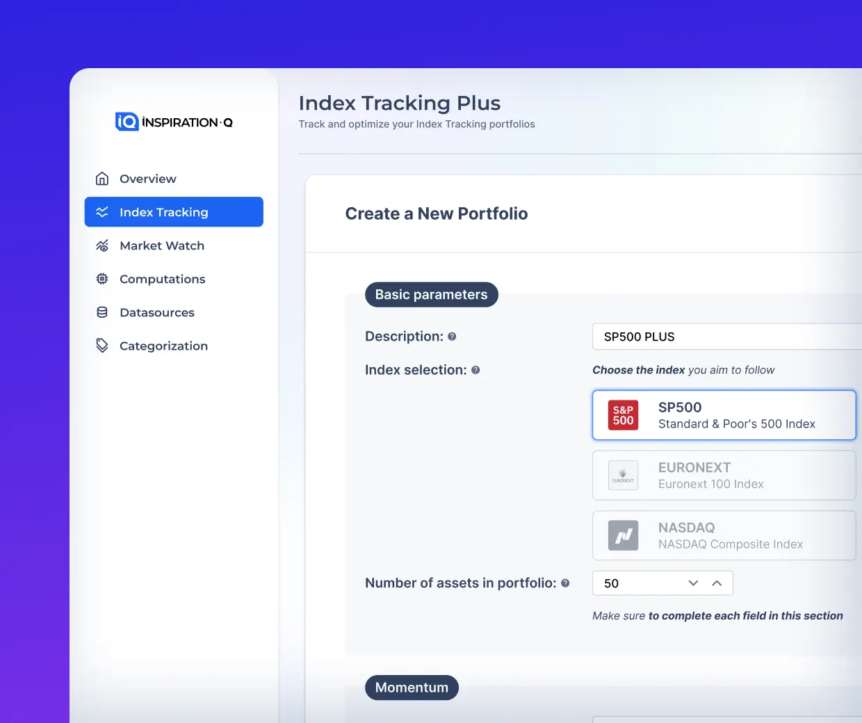 API key management interface on Inspiration-Q platform
