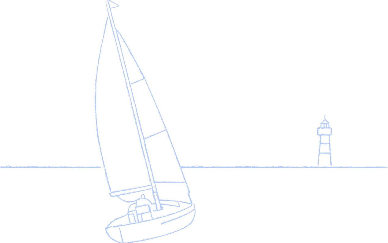 Sailboat and lighthouse illustration